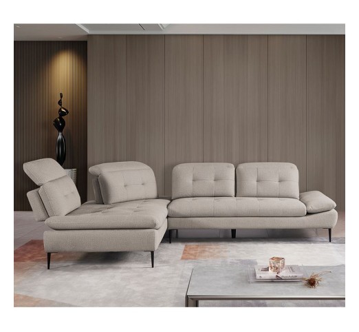 SELBY Left Facing Corner Sofa Fabric Beige
