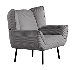 EMERALD Armchair / Grey Corduroy Fabric