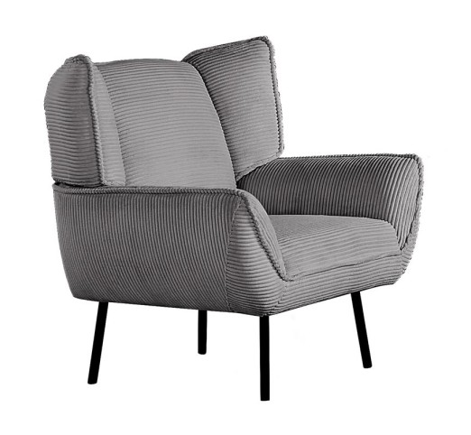 EMERALD Armchair / Grey Corduroy Fabric