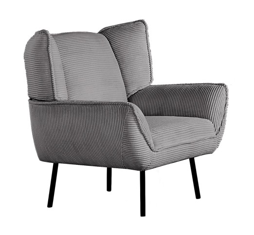 EMERALD Armchair / Grey Corduroy Fabric