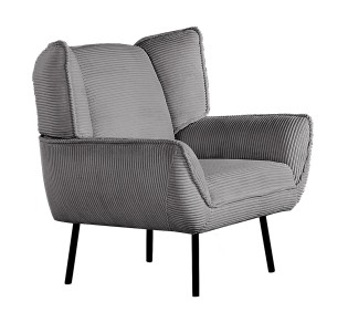 EMERALD Armchair / Grey Corduroy Fabric