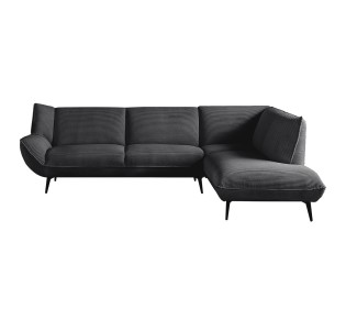 EMERALD Right Facing Corner Sofa / Anthracite Corduroy Fabric 2