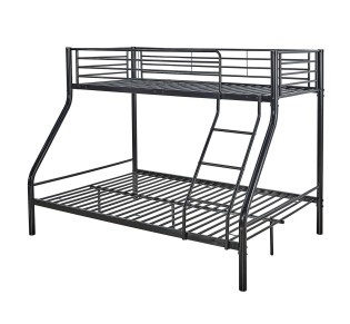 DOUBLE Κρεβάτι Κουκέτα Μέταλλο 140x190cm - 90x190cm Βαφή Μαύρο / Για στρώματα 140x190cm - 90x190cm