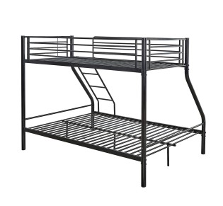 DOUBLE Κρεβάτι Κουκέτα Μέταλλο 140x190cm - 90x190cm Βαφή Μαύρο / Για στρώματα 140x190cm - 90x190cm