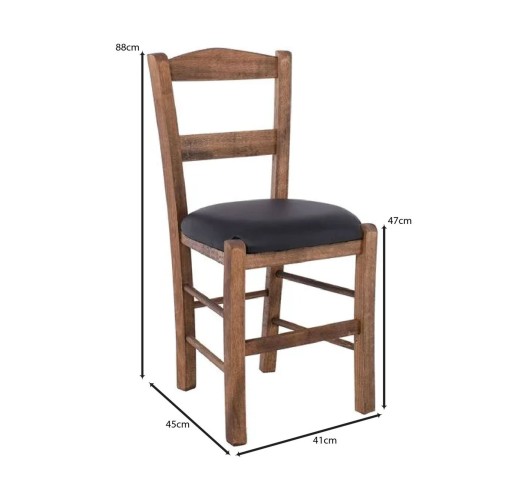 SYROS Beech Chair Impregnation Walnut / PU Black