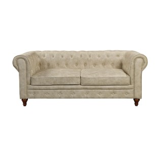 CHESTERFIELD York 3 Seater Sofa / Beige Fabric