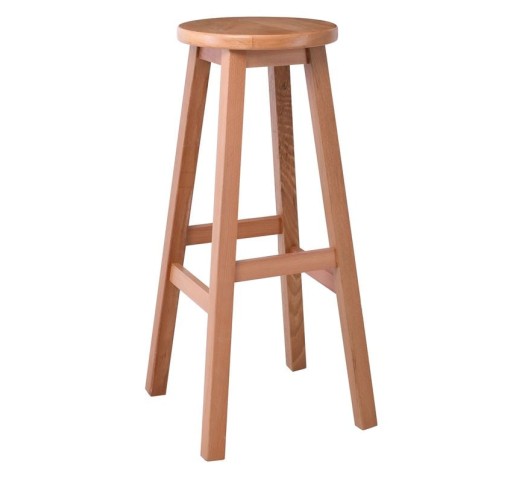Beech Bar Stool H77cm Square / Polish Natural