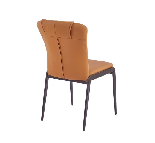 ANDRIA Chair / Metal Black - PU Orange