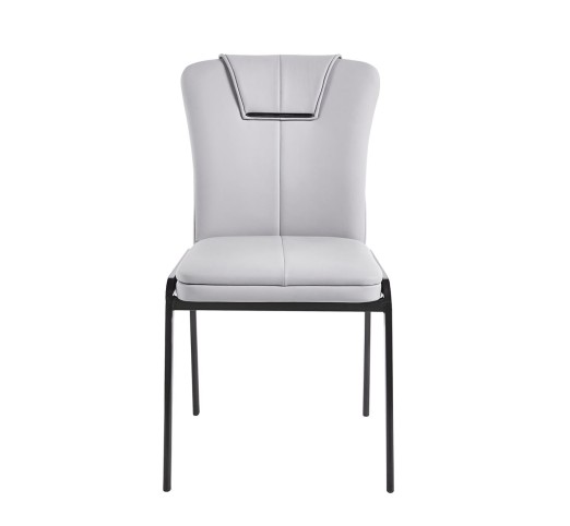 ANDRIA Chair / Metal Black - PU Light Grey