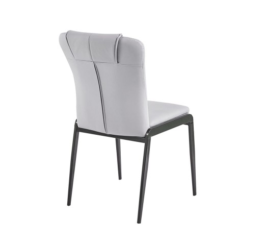 ANDRIA Chair / Metal Black - PU Light Grey