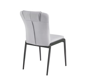 ANDRIA Chair / Metal Black - PU Light Grey