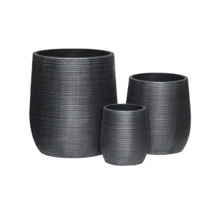 FLOWER POT-16 Set 3τμχ / Cement Απόχρωση Anthracite