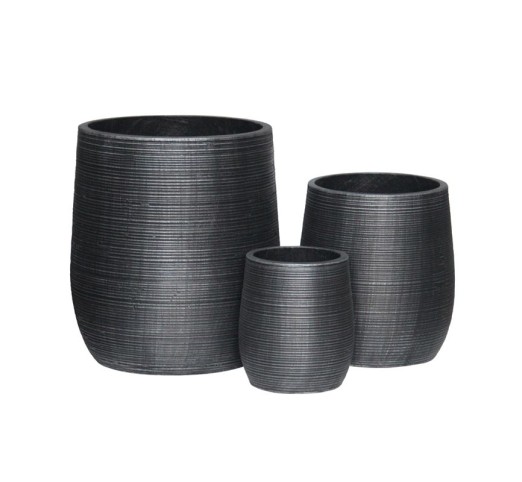 FLOWER POT-16 Set 3τμχ / Cement Απόχρωση Anthracite