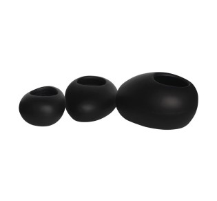 FLOWER POT-ROCK Set 3τμχ / Cement Απόχρωση Black