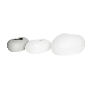 FLOWER POT-ROCK 40x30x19cm / Cement White