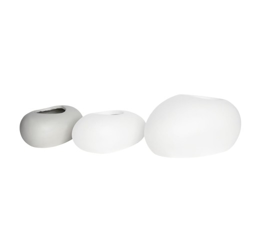 FLOWER POT-ROCK 40x30x19cm / Cement Απόχρωση White