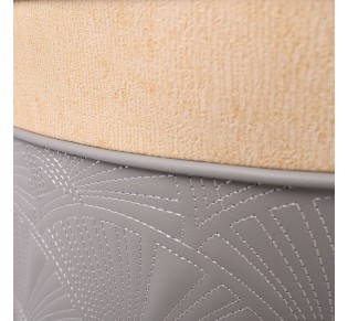 LENA Armchair / Metal Black Paint - PU Light Grey
