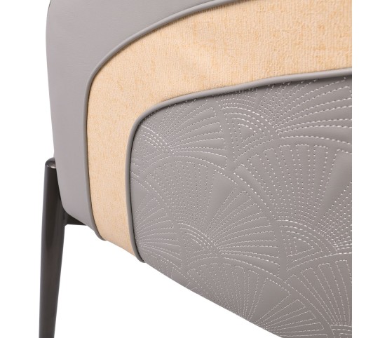 LENA Armchair / Metal Black Paint - PU Light Grey