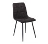 LYDIA Chair / Metal Black - Black Suede Fabric