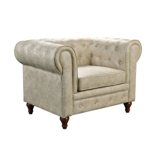 CHESTERFIELD York Armchair / Beige Fabric 2
