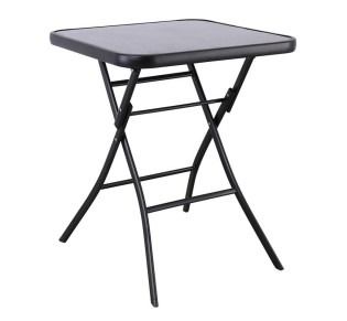 BALENO Folding Table 60x60cm Metal Black / Glass Black