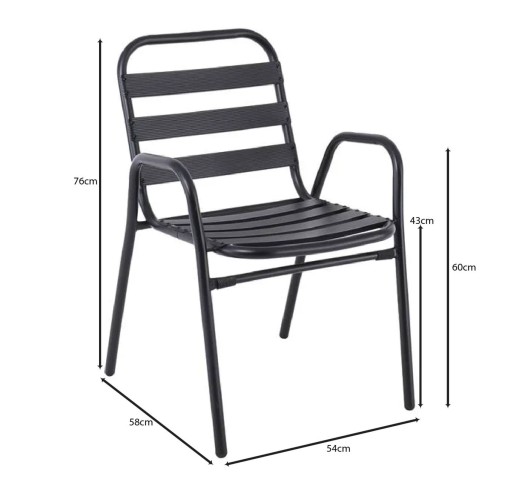 FANTIC Armchair Stackable / Metal & Aluminium Anthracite