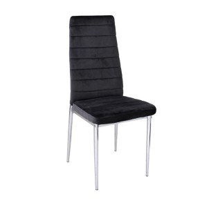 JETTA Chair Full K/D Velure Black Fabric - Chromed