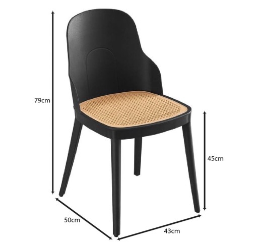 MELINA Chair PP Black / Beige