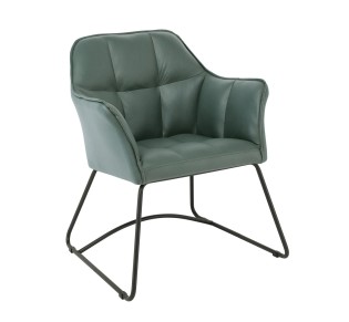 POLLY Πολυθρόνα / Μέταλλο Βαφή Μαύρο - Ύφασμα Suede Olive Green 2