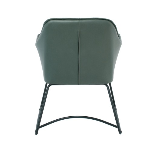 POLLY Πολυθρόνα / Μέταλλο Βαφή Μαύρο - Ύφασμα Suede Olive Green