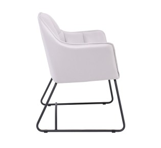 POLLY Πολυθρόνα Μέταλλο Βαφή Μαύρο / Ύφασμα Suede Ανοιχτό Γκρι