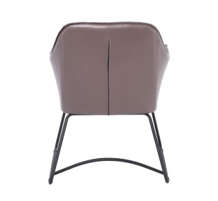POLLY Armchair Metal Black / Suede Fabric Cappuccino