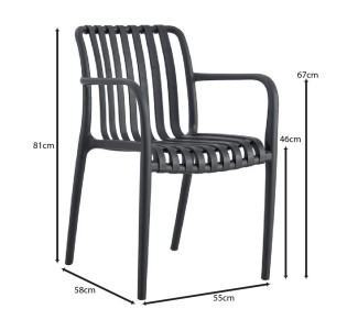 MODA Stackable Armchair / PP & UV - Anthracite