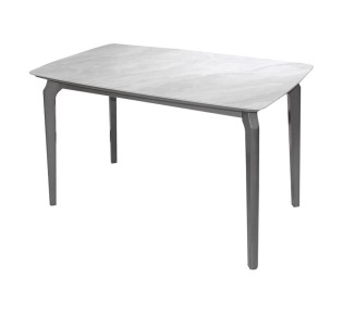 DALIN Table 130x80cm / Dark Grey Wood - Sintered Stone White Marble