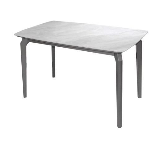 DALIN Table 130x80cm / Dark Grey Wood - Sintered Stone White Marble