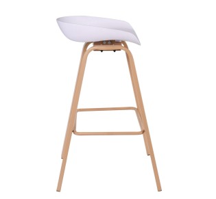 PENT Bar Stool / Metal Natural Colour - PP White