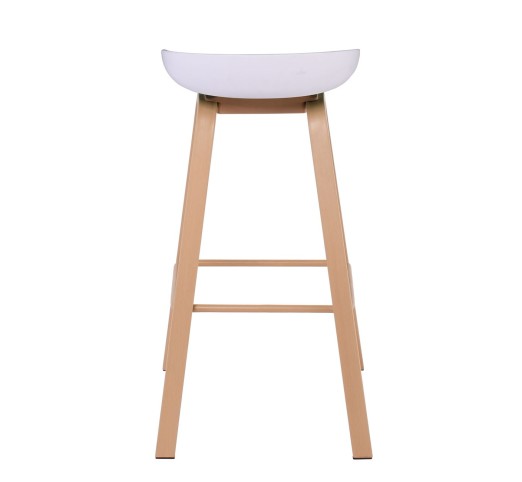 PENT Bar Stool / Metal Natural Colour - PP White