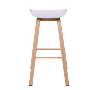 PENT Bar Stool / Metal Natural Colour - PP White