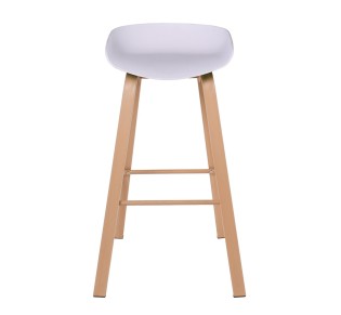 PENT Bar Stool / Metal Natural Colour - PP White