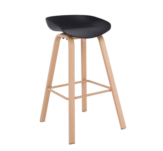 PENT Bar Stool / Metal Natural Color - PP Black