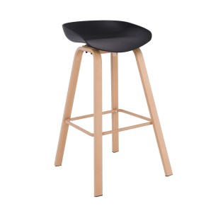 PENT Bar Stool / Metal Natural Color - PP Black