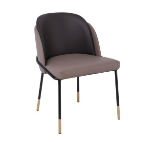 SELECT Chair / Metal Black Paint - PU Cappuccino - Dark Brown