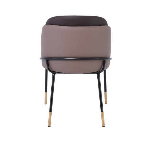 SELECT Chair / Metal Black Paint - PU Cappuccino - Dark Brown