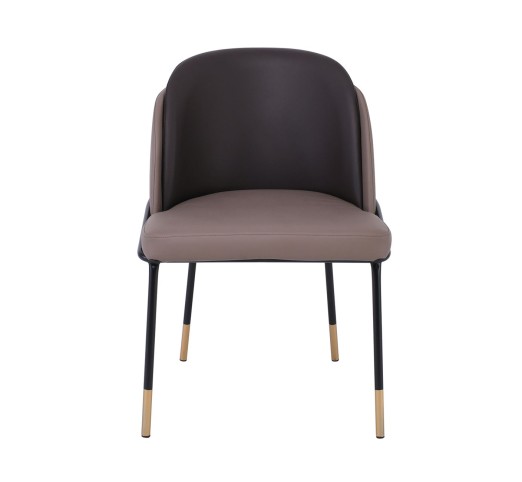SELECT Chair / Metal Black Paint - PU Cappuccino - Dark Brown