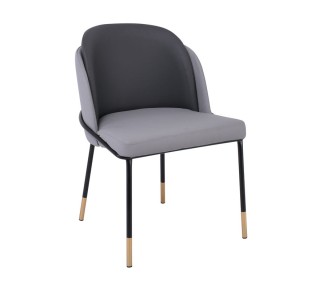 SELECT Chair / Metal Black Paint - PU Light / Dark Grey