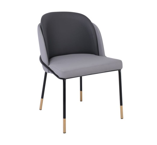 SELECT Chair / Metal Black Paint - PU Light / Dark Grey
