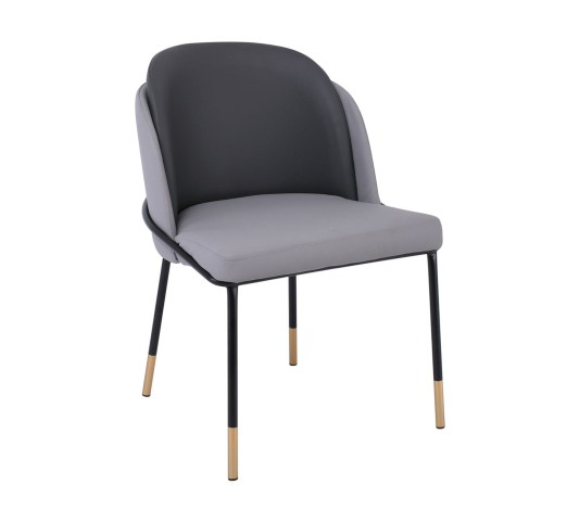 SELECT Chair / Metal Black Paint - PU Light / Dark Grey