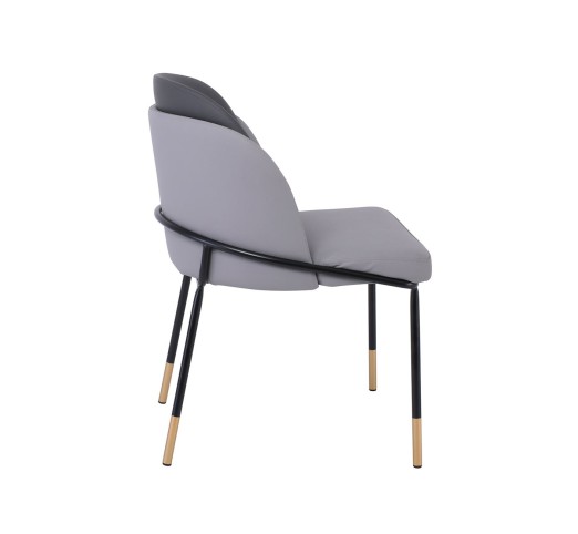 SELECT Chair / Metal Black Paint - PU Light / Dark Grey