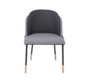 SELECT Chair / Metal Black Paint - PU Light / Dark Grey