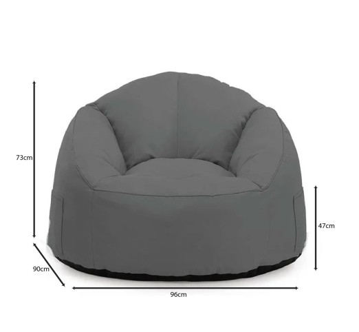 JAZZ Lounger Bean Bag Dark Grey 100% waterproof